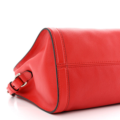 Alexander McQueen Pebbled Calfskin Small Skull Padlock Zip Around Tote Red 9 of 10