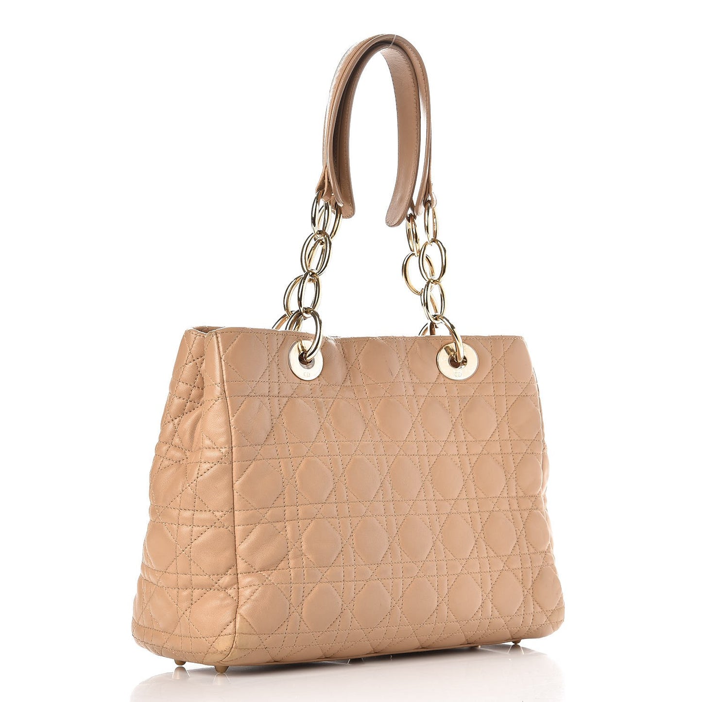 Lambskin Cannage Small Dior Soft Shopping Tote Beige