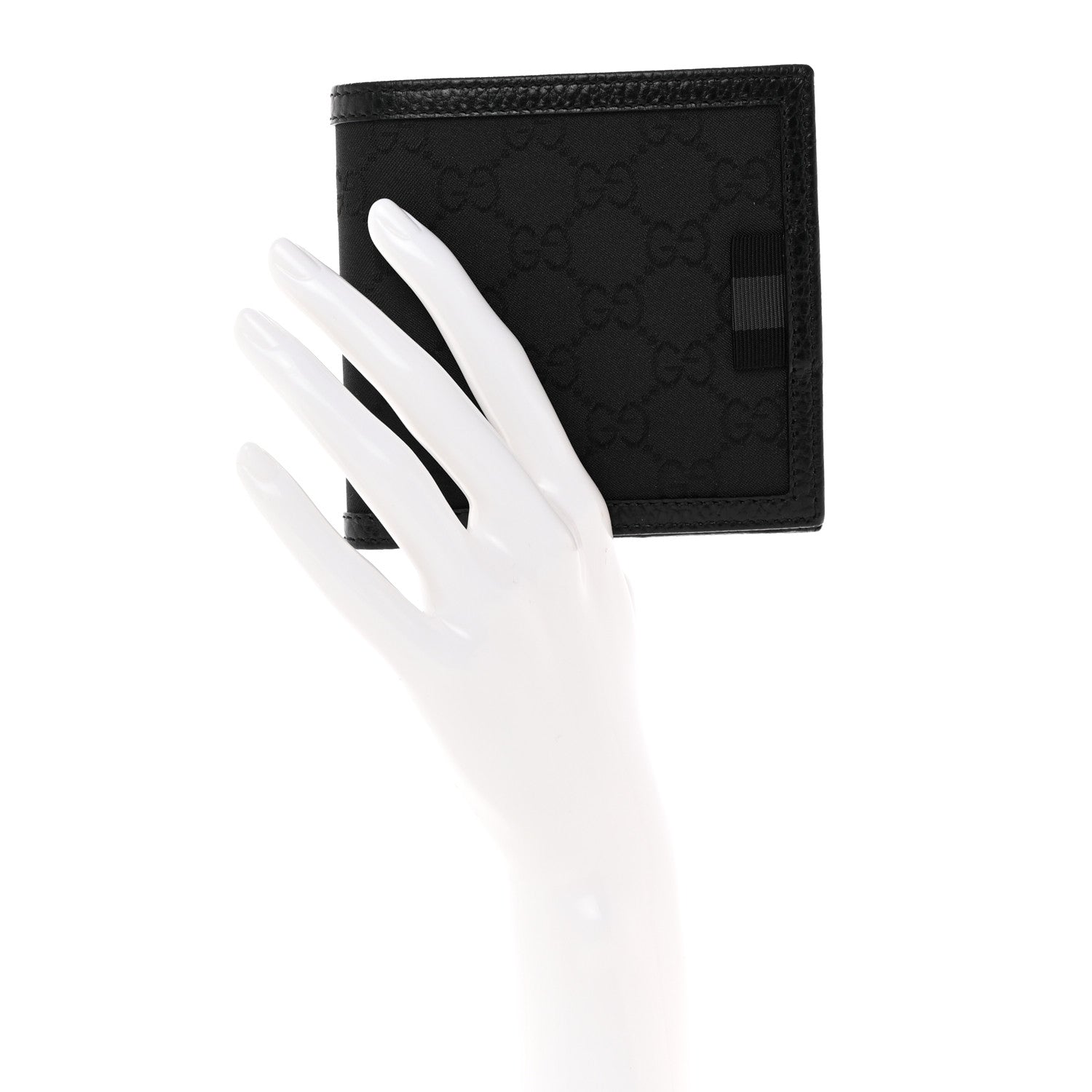 Gucci Nylon Monogram Bi-Fold Wallet Black 2 of 10