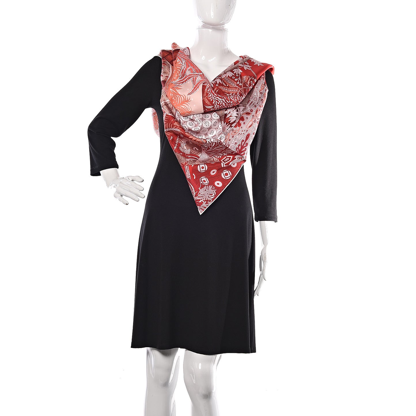 Silk Acte III Scene I La Clairiere Scarf 90 Rouge Rose Blanc