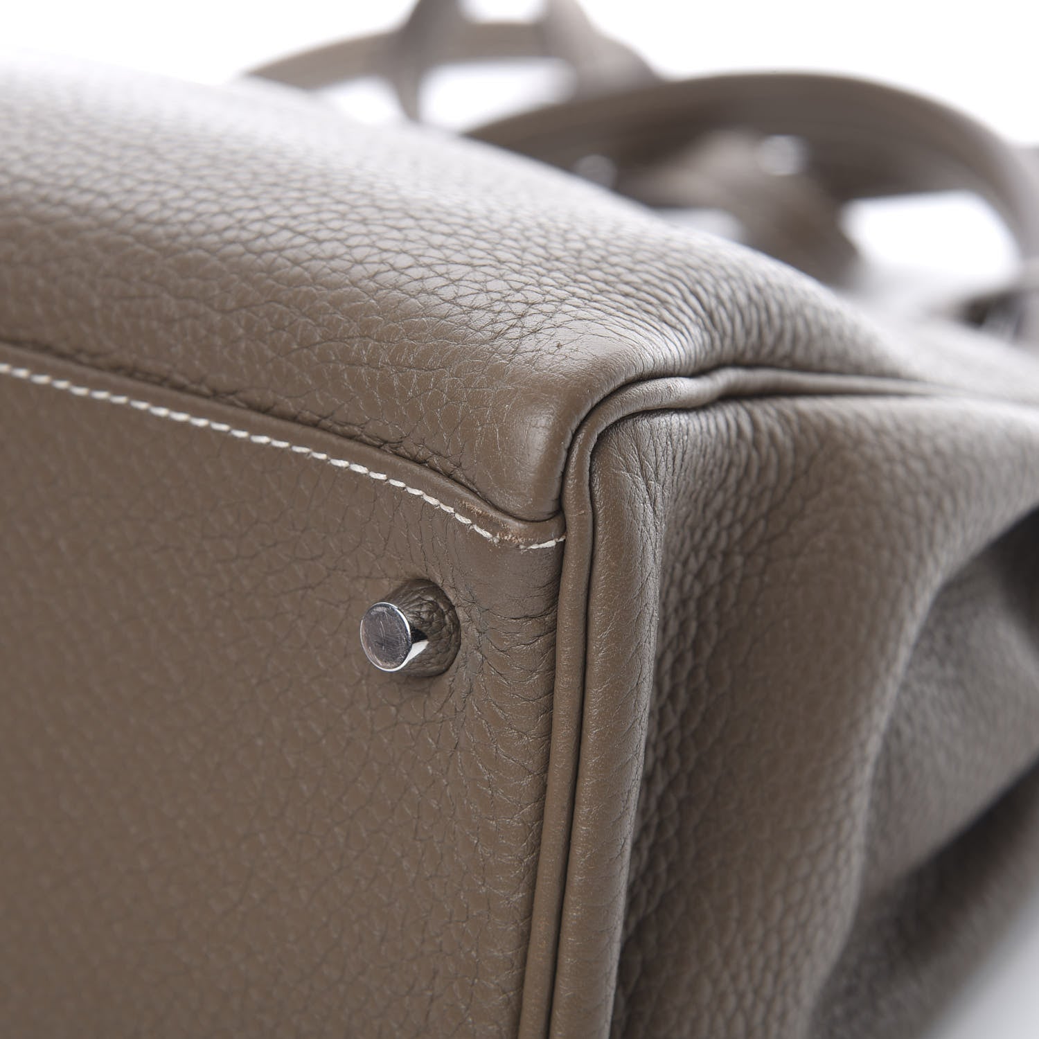 Hermes Taurillon Clemence Kelly Retourne 32 Etoupe 12 of 15