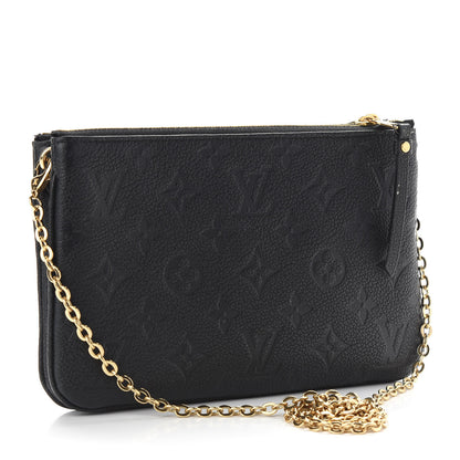 Louis Vuitton Empreinte Double Zip Pochette Black 3 of 9