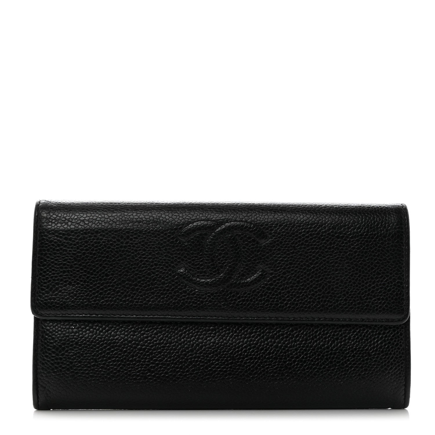 Chanel Caviar Timeless CC Large Gusset Flap Wallet Black 1 of 8