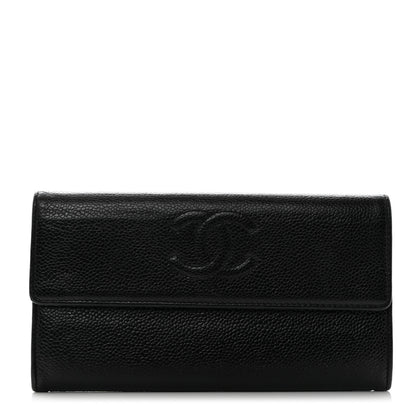 Chanel Caviar Timeless CC Large Gusset Flap Wallet Black 1 of 8