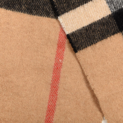 Burberry Cashmere Classic Check Fringe Scarf Camel 4 of 4