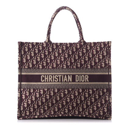 Christian Dior Oblique Large Book Tote Burgundy Multicolor 1 of 9