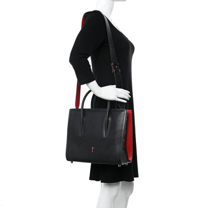 Christian Louboutin Snakeskin Medium Paloma Tote Black 2 of 9