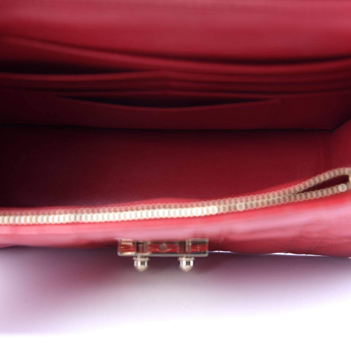 Patent Cannage Miss Dior Promenade Pouch Red