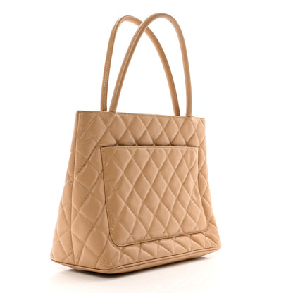 Chanel Caviar Quilted Medallion Tote Beige 3 of 10