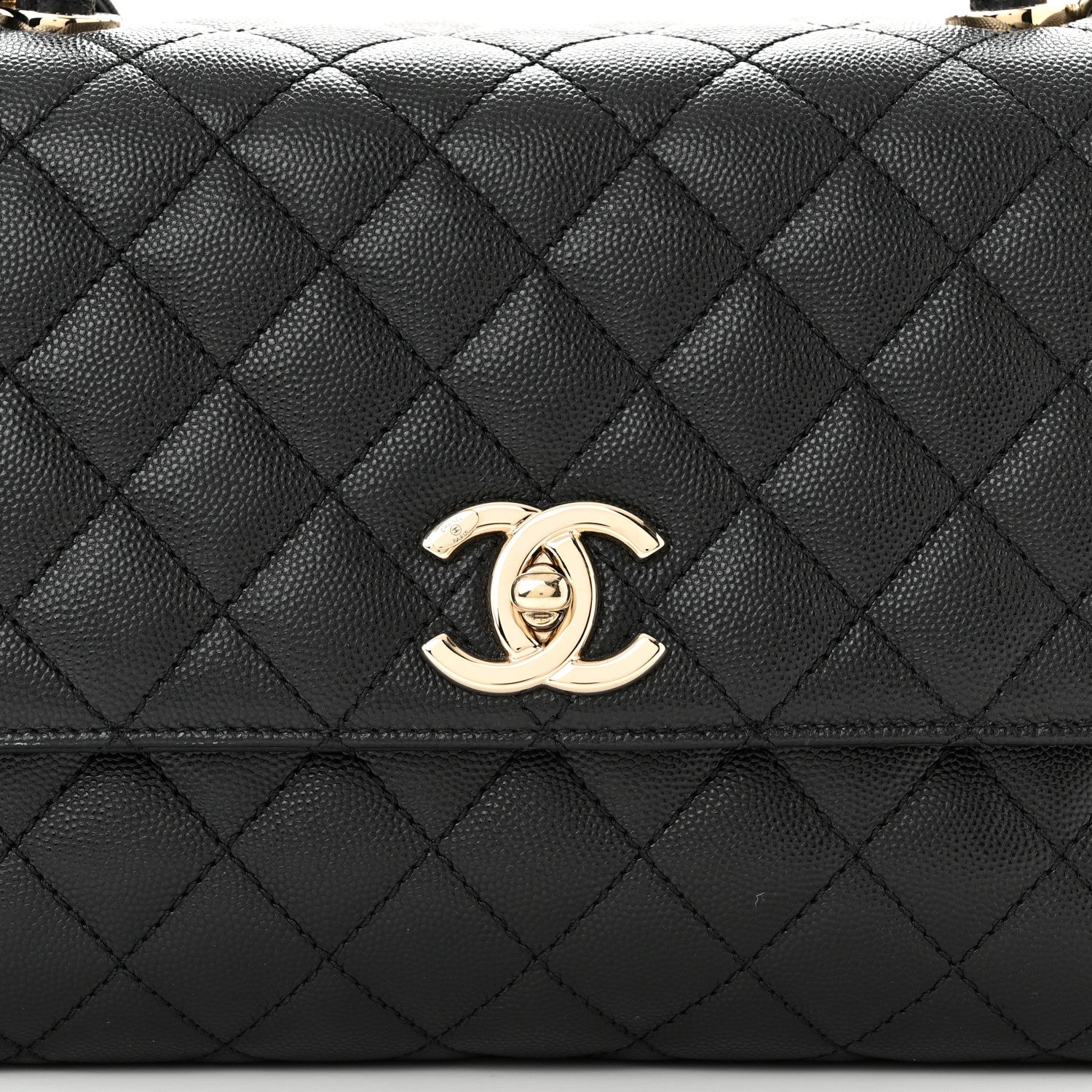 Chanel Caviar Quilted Small Coco Handle Flap Black 8 of 11