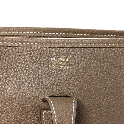 Hermes Taurillon Clemence Evelyne III PM Etoupe 6 of 10