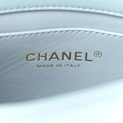 Chanel Lambskin Enamel Quilted Pending CC Mini Square Flap Light Blue 6 of 9