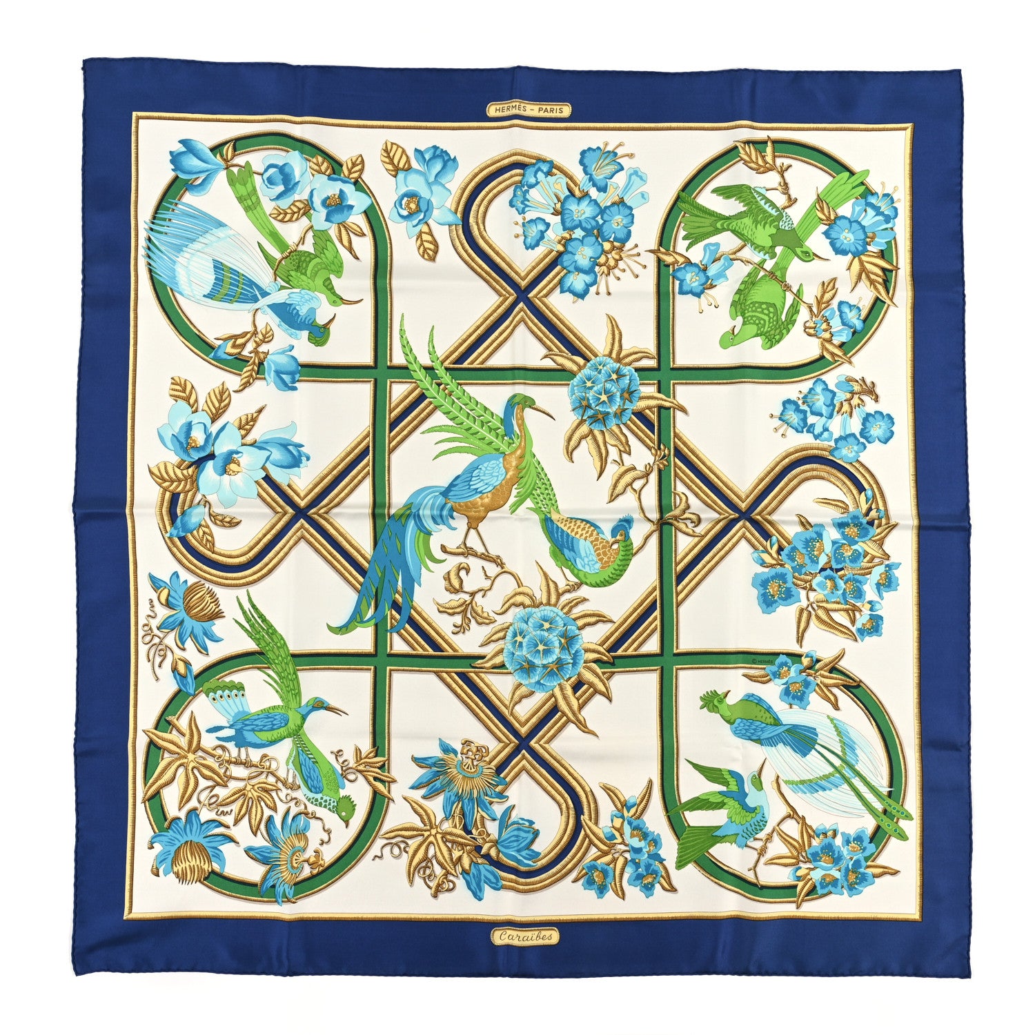 Hermes Silk Caraibes Scarf 90 1 of 5