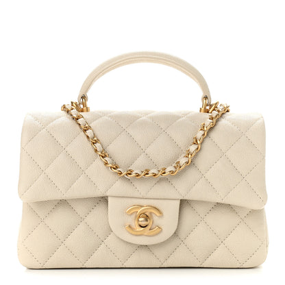 Chanel Caviar Quilted Mini Top Handle Rectangular Flap Beige 1 of 11