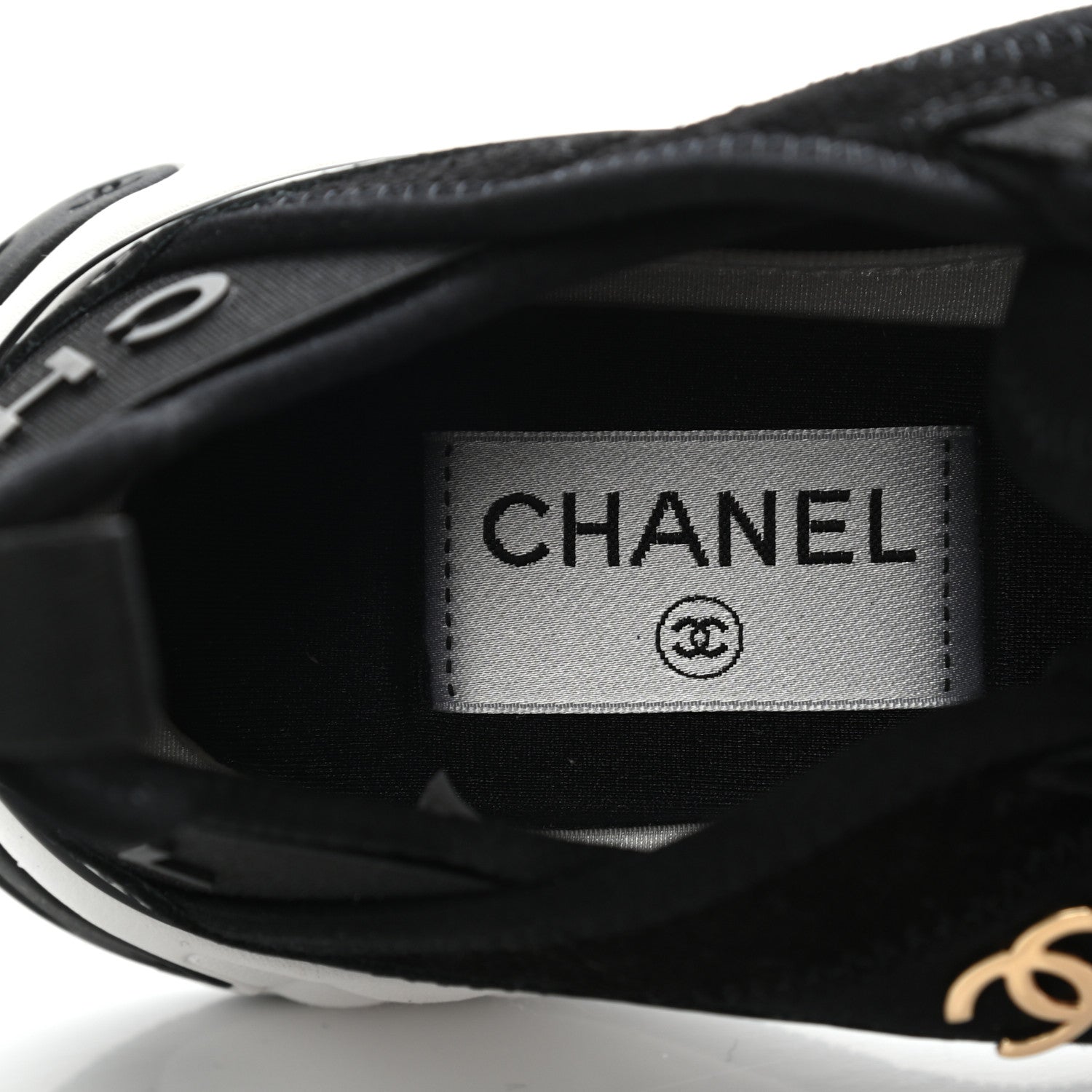 Chanel Velvet Calfskin Mixed Fibers CC Sneakers 35 Black 8 of 8