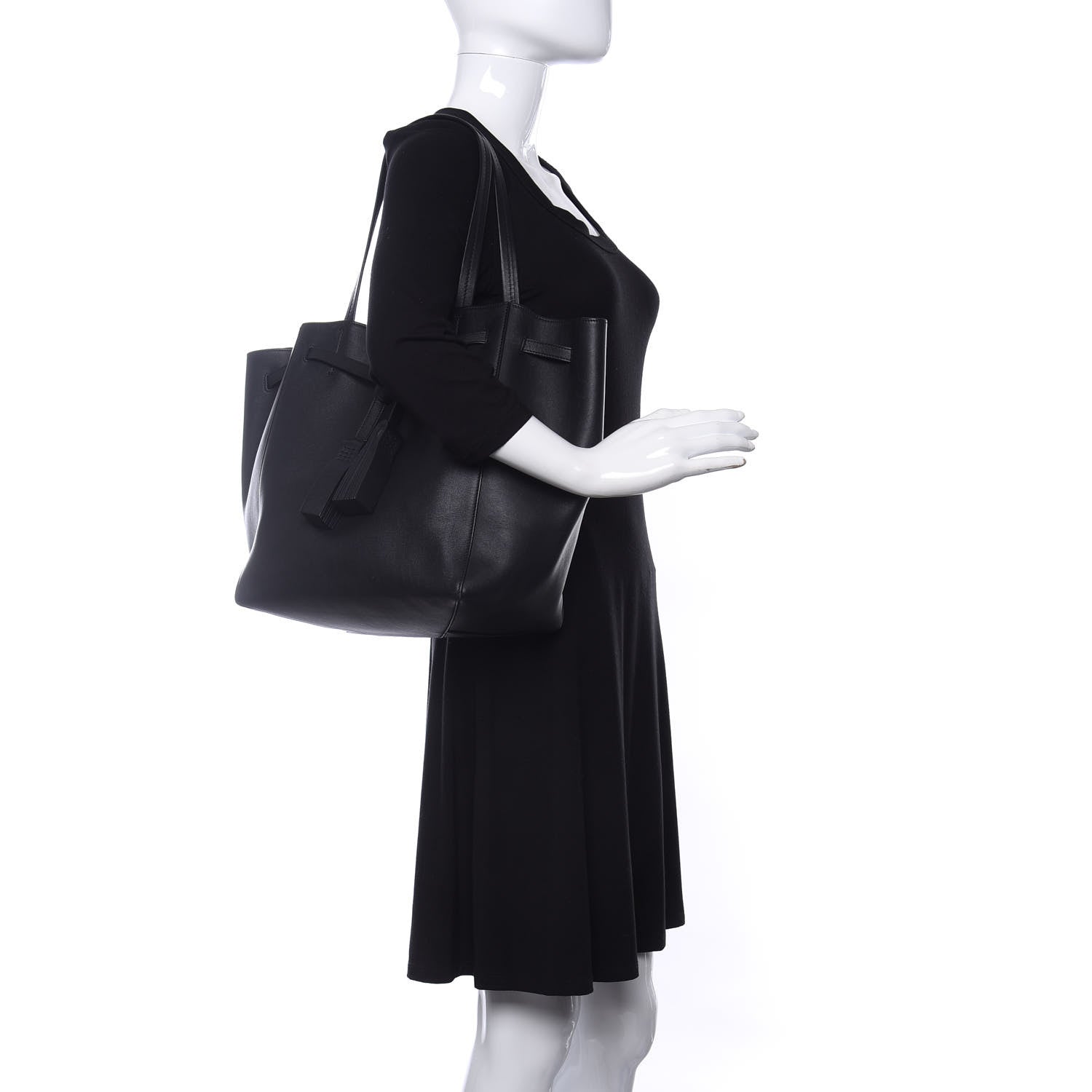 Celine Smooth Calfskin Small Belt Cabas Phantom Black 2 of 9