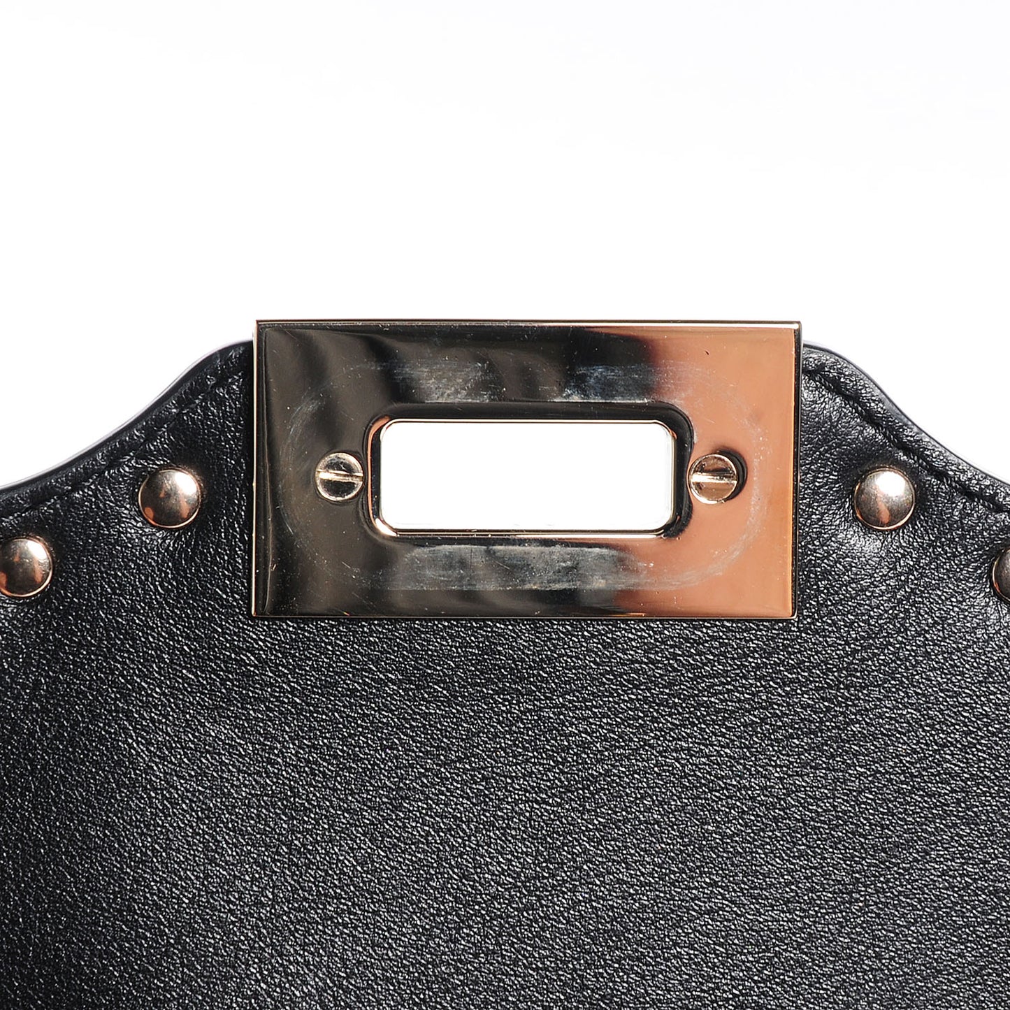 Vitello Mini Rockstud Flap Saddle Crossbody Bag Black