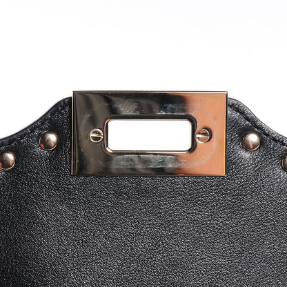 Valentino Garavani Vitello Mini Rockstud Flap Saddle Crossbody Bag Black 6 of 8