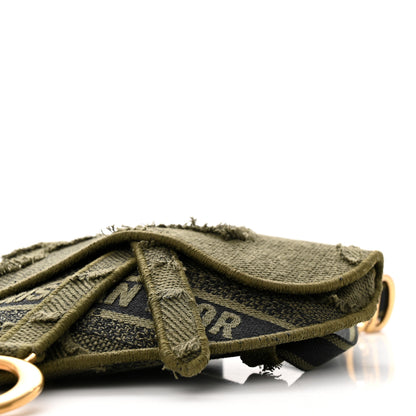 Christian Dior Canvas Embroidered Camouflage Saddle Belt Bag Green 9 of 9