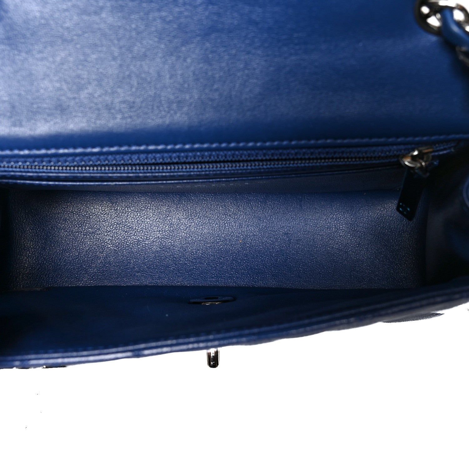 Chanel Lambskin Quilted Mini Rectangular Flap Dark Blue 5 of 10