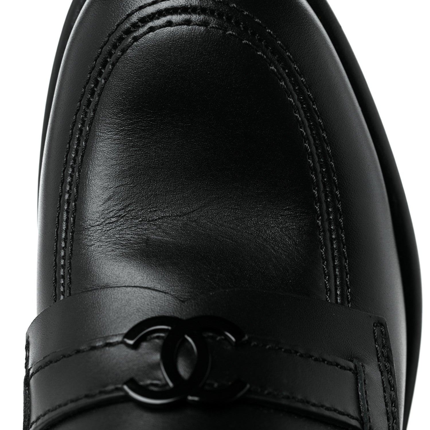 Chanel Calfskin CC Platform Loafers 35 Black 11 of 11