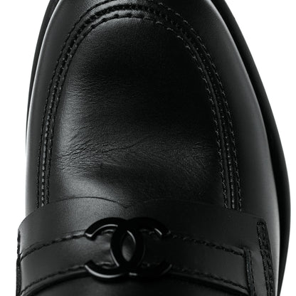 Chanel Calfskin CC Platform Loafers 35 Black 11 of 11