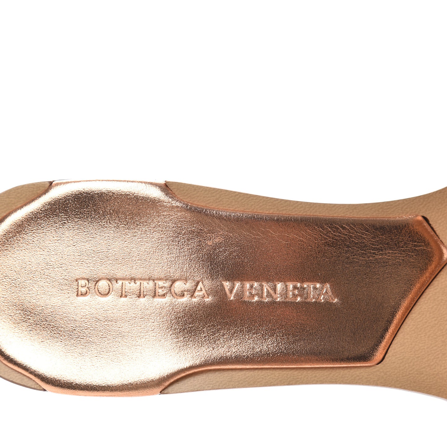 Metallic Nappa Intrecciato Heeled Sandals 36 Gold Peach
