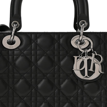 Christian Dior Lambskin Cannage Medium Lady Dior Black 8 of 11