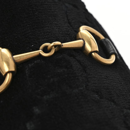 Gucci Velvet Horsebit Womens Jordaan Loafers 37.5 Black 8 of 11