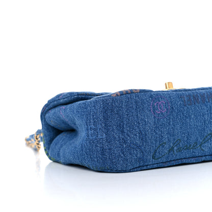 Chanel Denim Quilted Mini Denim Mood Rectangular Flap Blue Multicolor 8 of 10