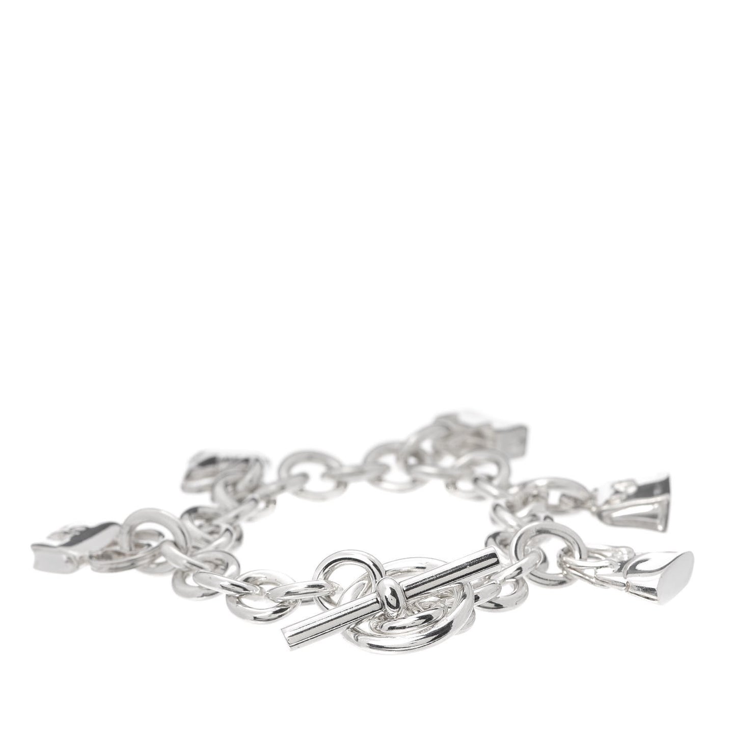 Sterling Silver Five Bags Amulette Charm Bracelet LG