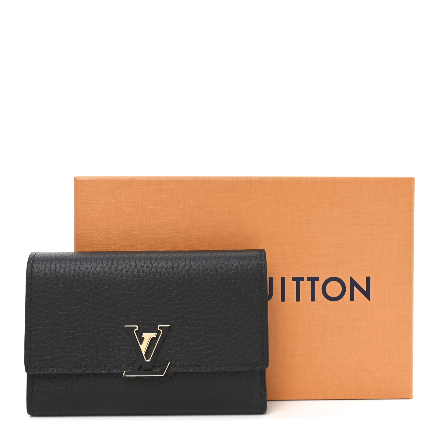 Taurillon Capucines Compact Wallet Black
