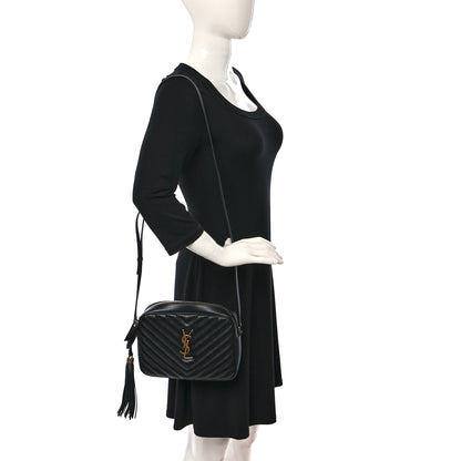 Saint Laurent Calfskin Matelasse Monogram Lou Camera Bag Black 2 of 12