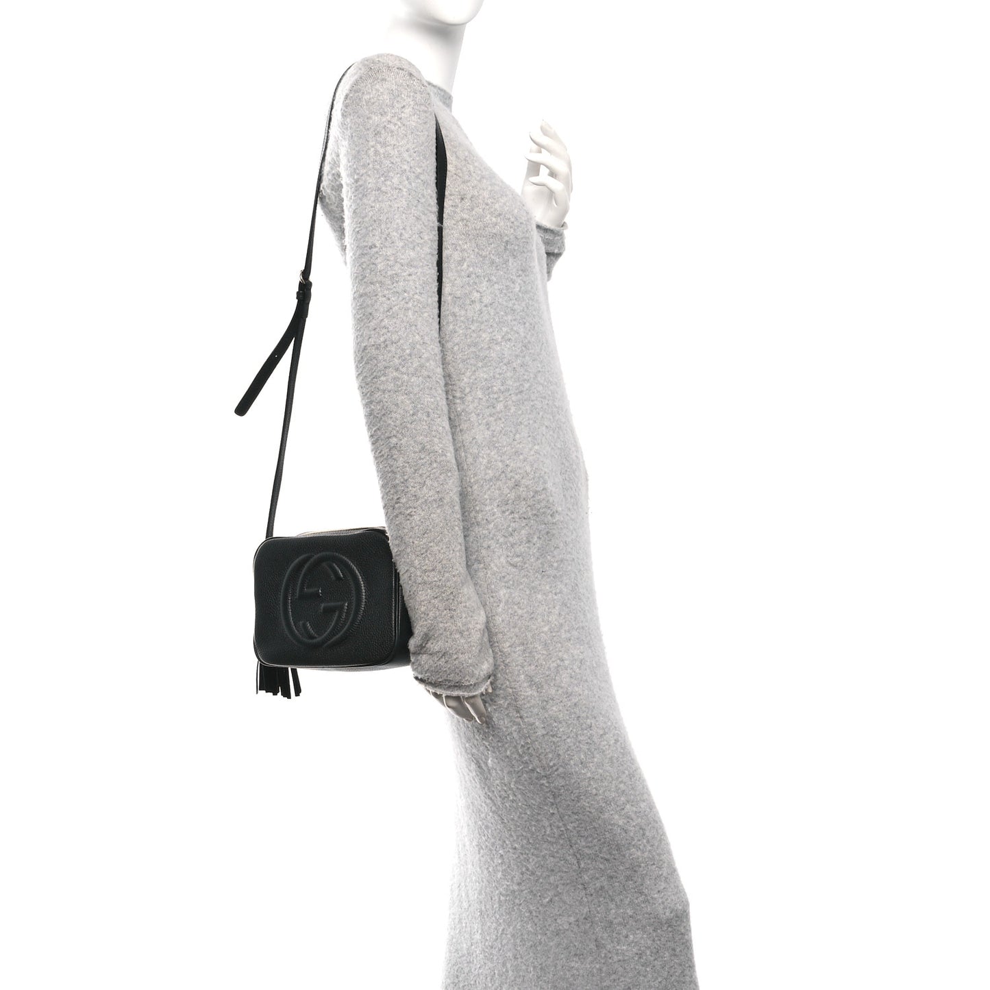 Pebbled Calfskin Small Soho Disco Bag Black