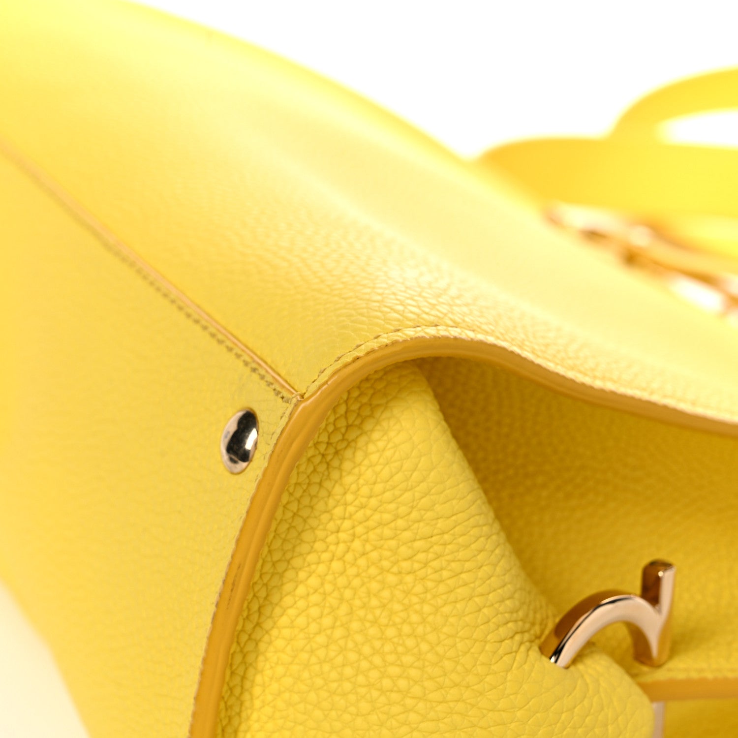 Salvatore Ferragamo Calfskin Sofia Gancini Satchel Yellow 10 of 24