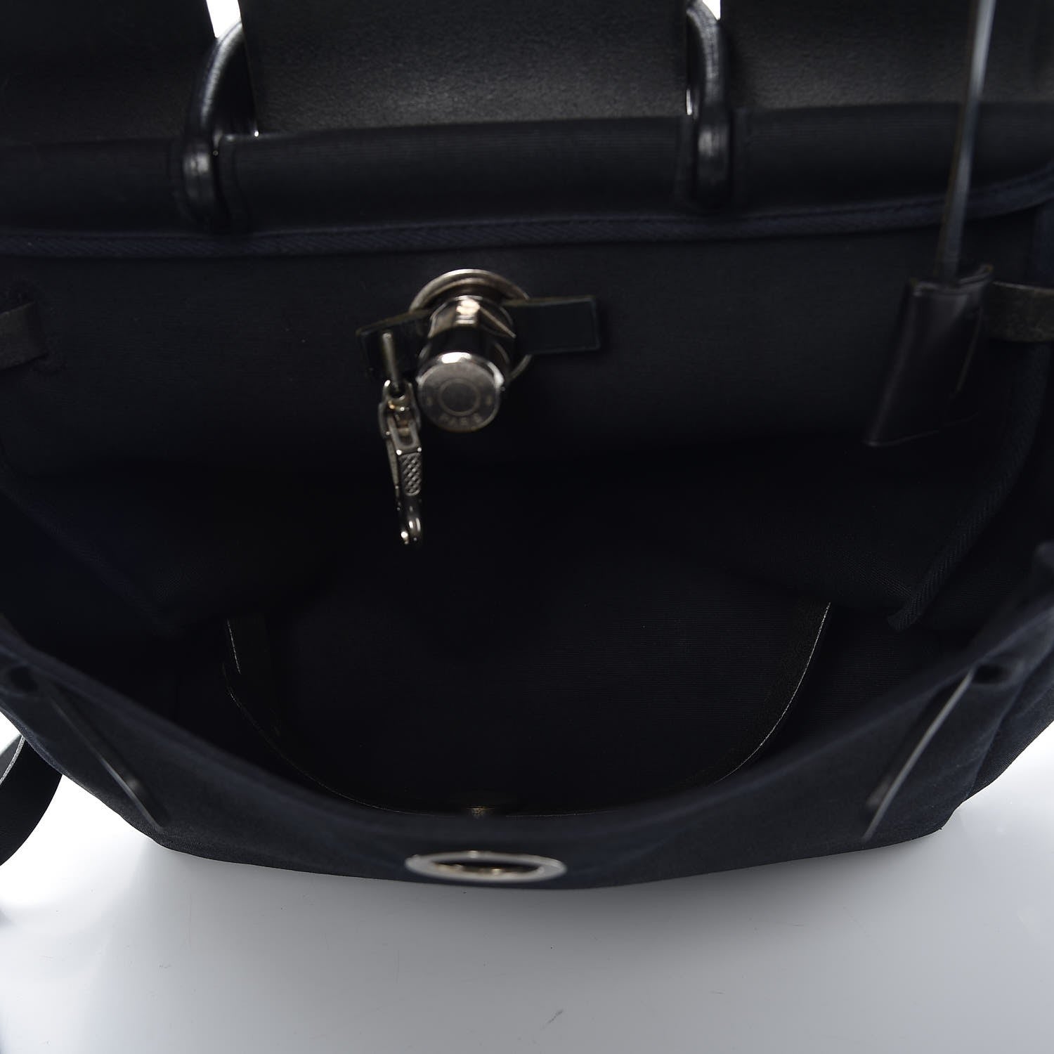 Hermes Toile Vache Calfskin Herbag 30 PM Backpack Black 6 of 16
