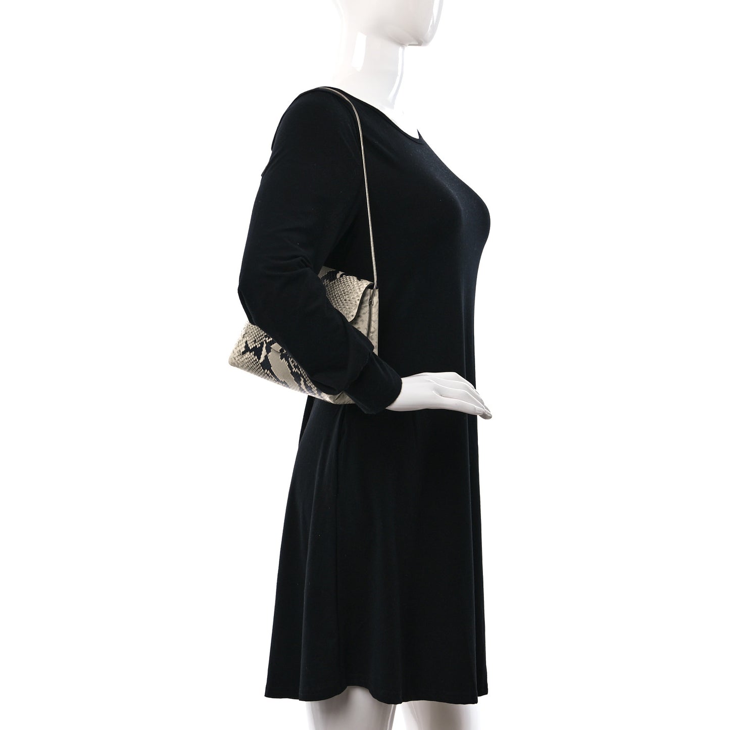 Calfskin Python Embossed Bobbi Bag Natural