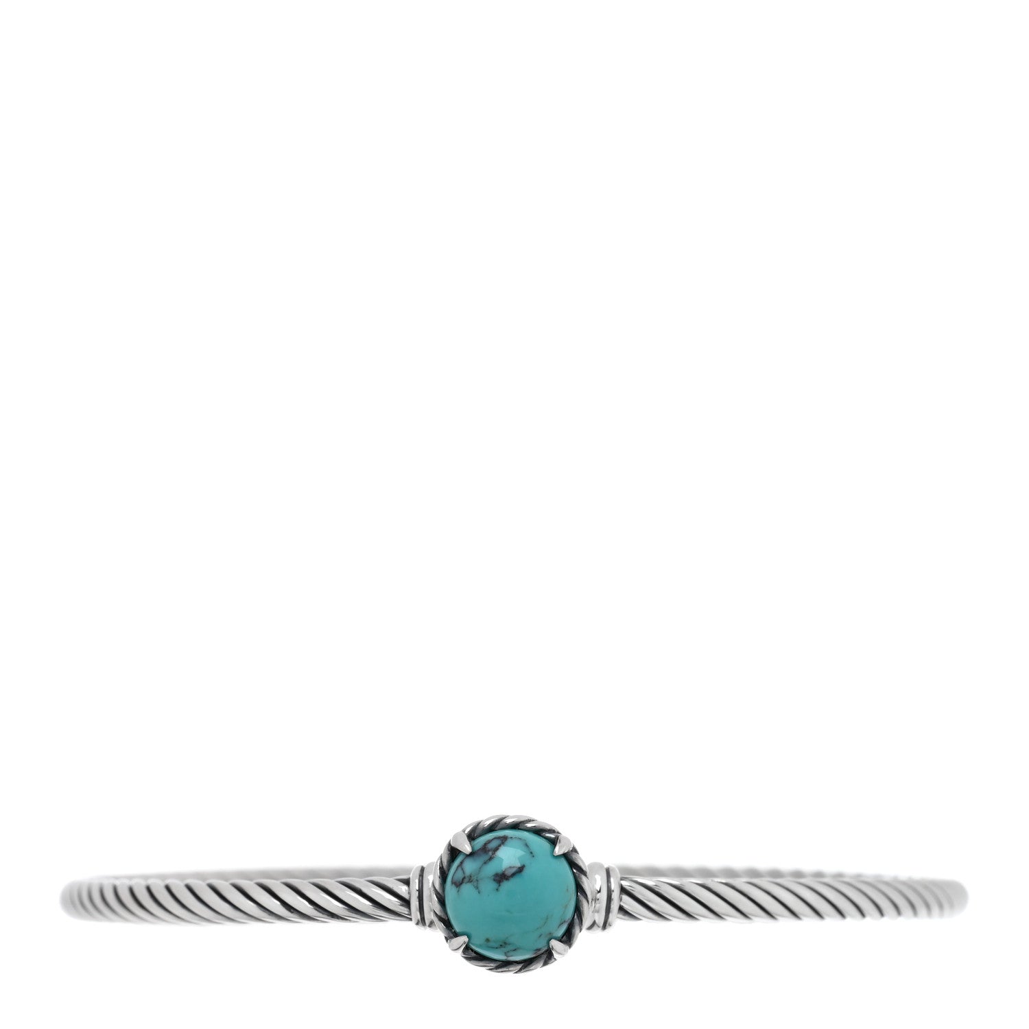 David Yurman Sterling Silver Turquoise 3mm Chatelaine Bracelet 1 of 3