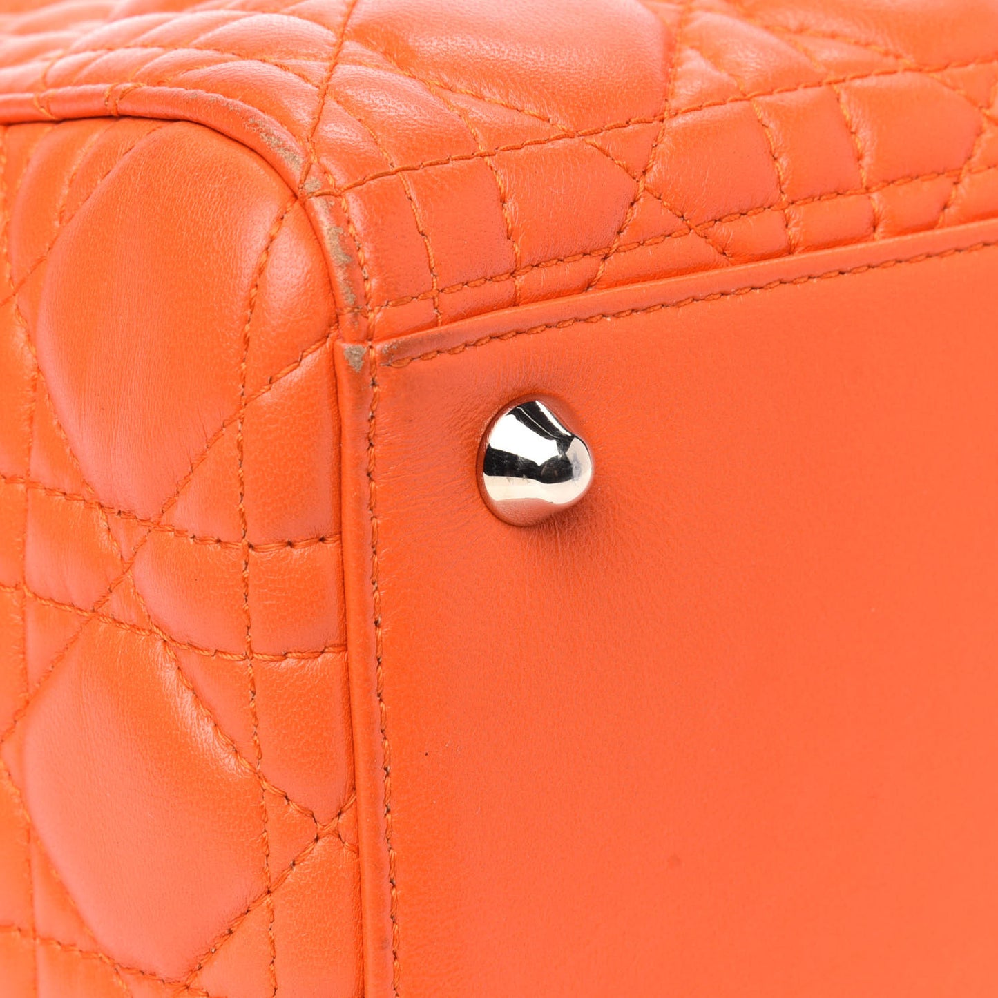 Lambskin Cannage Large Lady Dior Orange