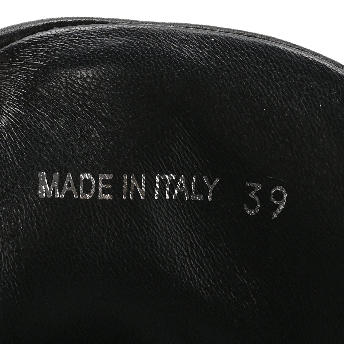 Nappa Soft Padded Metal Triangle Logo Lug Sole 20mm Mules 39 Black