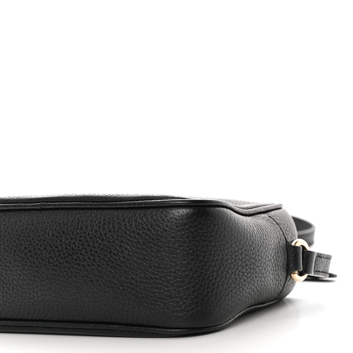 Pebbled Calfskin Small Soho Disco Bag Black