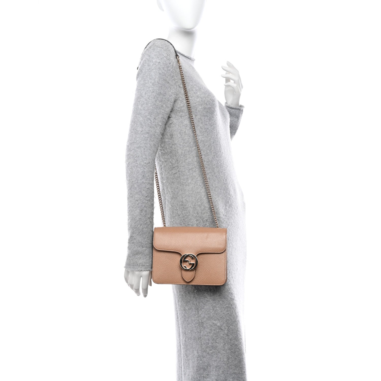 Gucci Dollar Calfskin Small Interlocking G Shoulder Bag Camelia 2 of 10