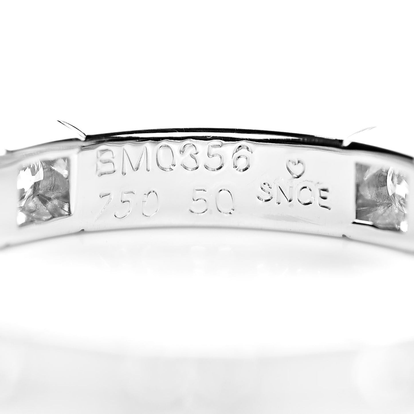 18K White Gold Diamond Lanieres Half Eternity Band Ring 50 5.25