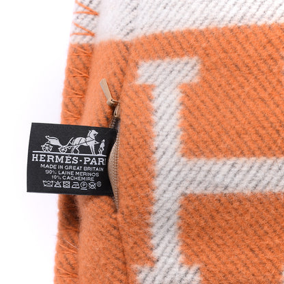 Hermes Wool Cashmere Avalon Pillow PM Ecru Potiron 3 of 3