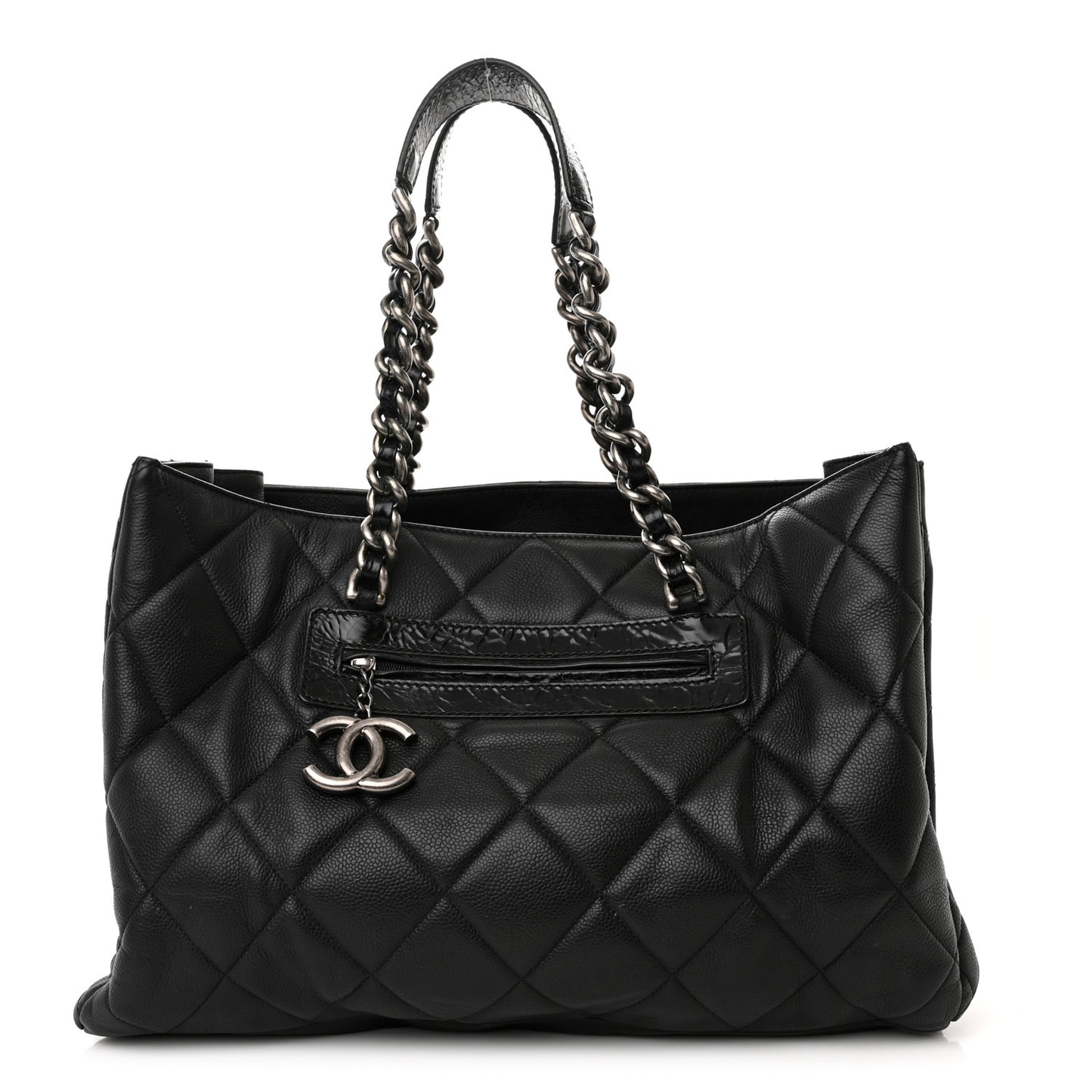 Caviar Quilted Coco Casual Tote Black