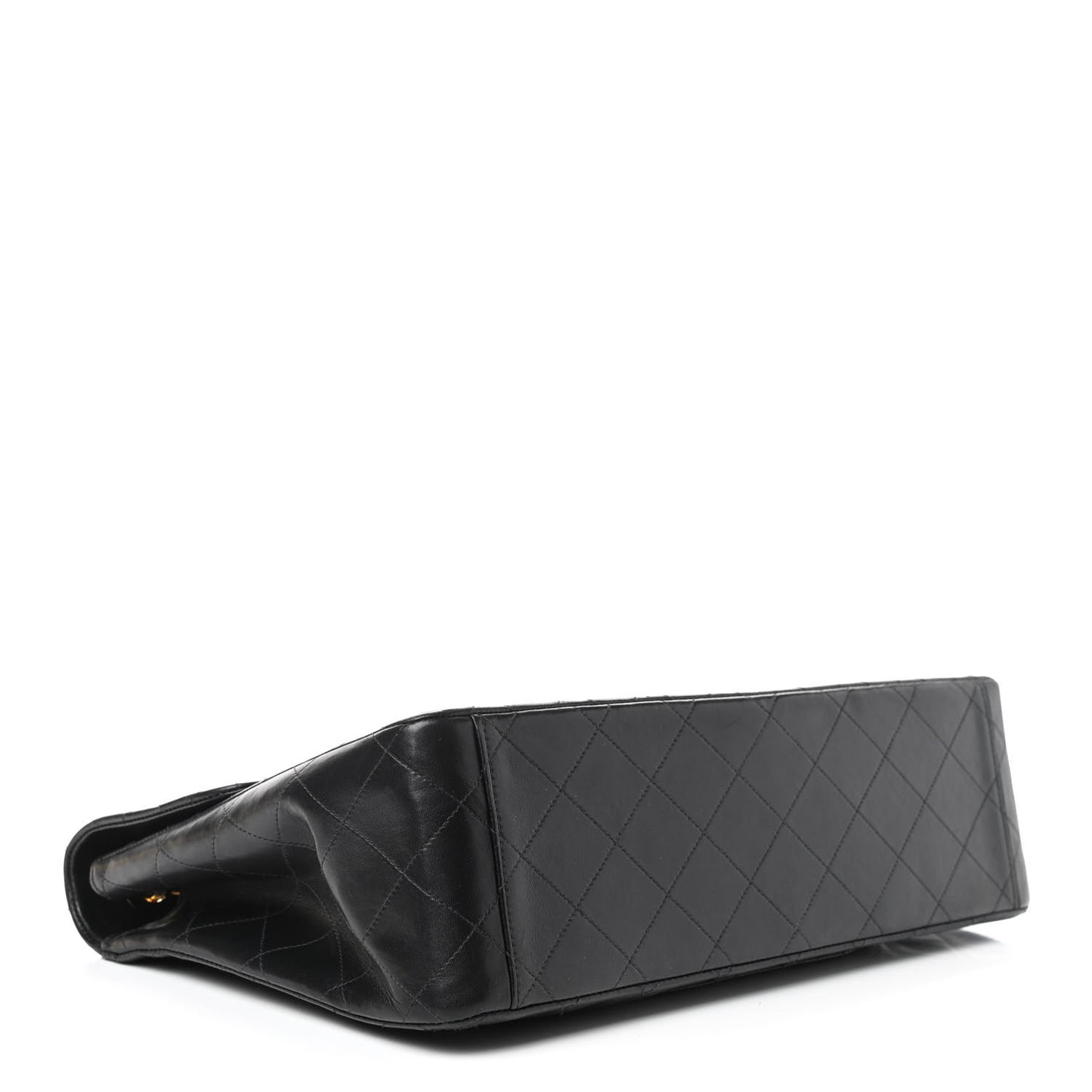 Lambskin Quilted XL Jumbo Single Flap Black