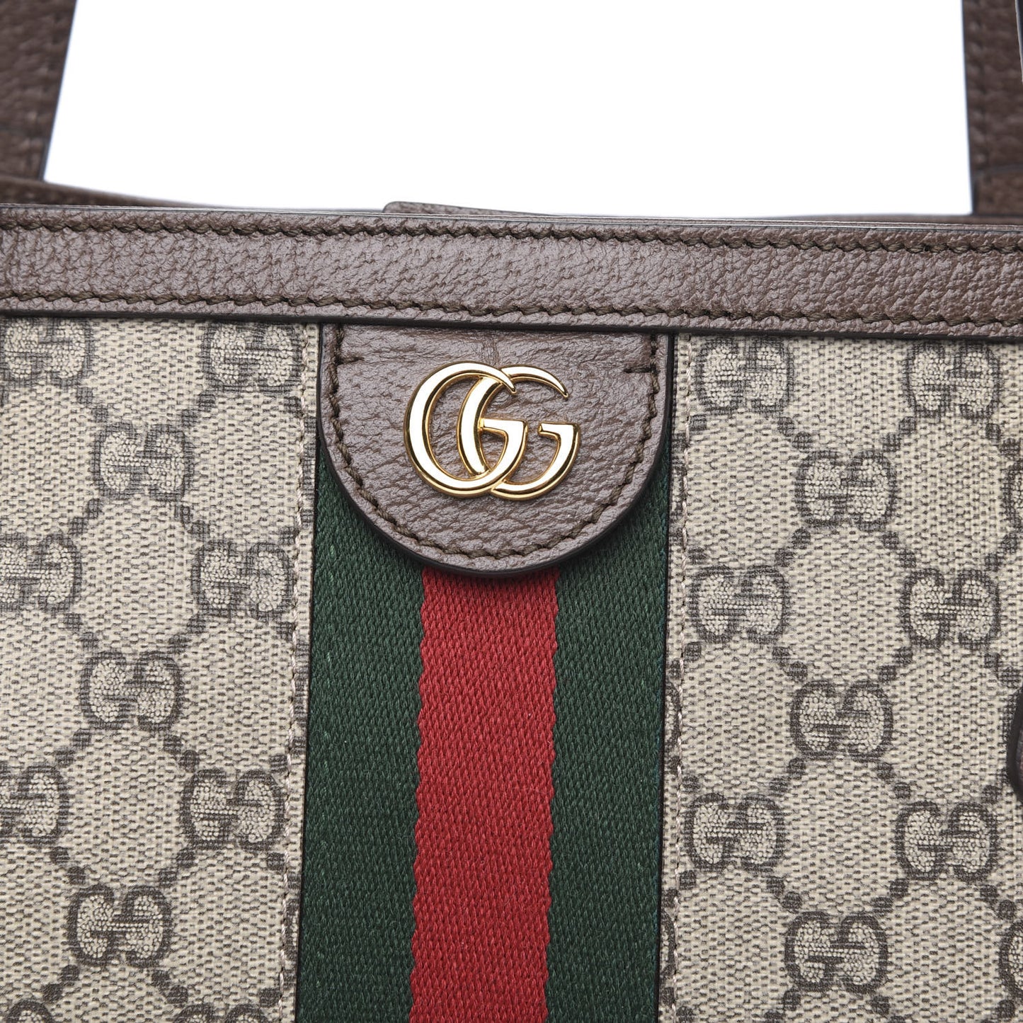 GG Supreme Monogram Medium Ophidia Shopping Tote Brown
