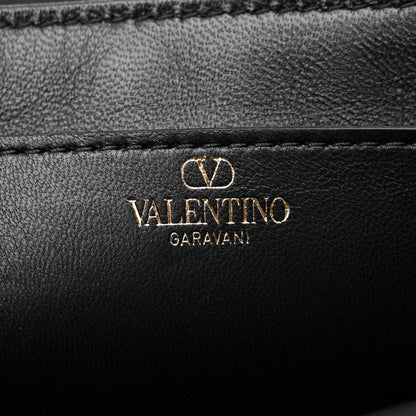 Valentino Garavani Brushed Calfskin Rockstud Flip Lock Chain Shoulder Bag Black 6 of 14