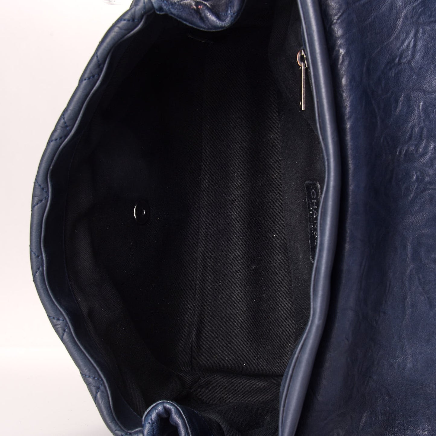 Washed Lambskin Quilted Studded CC Flap Blue Black