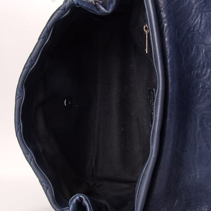 Chanel Washed Lambskin Quilted Studded CC Flap Blue Black 5 of 13